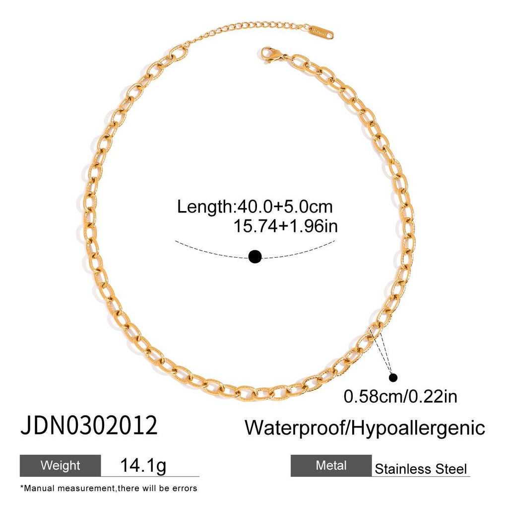 2H Stainless Steel Heart Layered Necklace Collarbone Chain Non-Fading Jewelry