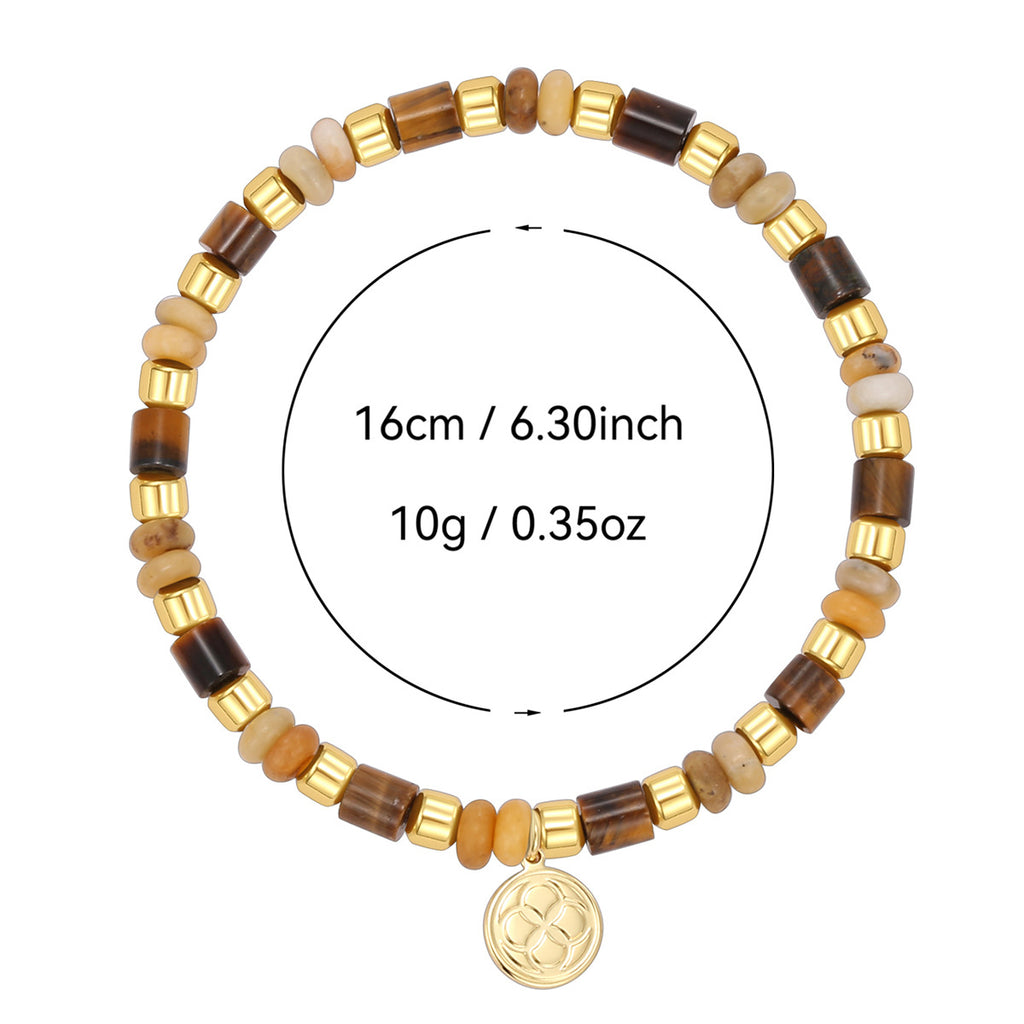 B0339  Simple Pendant Beaded Bracelet Fashion Tiger Eye Stone Beaded Jewelry