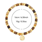 B0339  Simple Pendant Beaded Bracelet Fashion Tiger Eye Stone Beaded Jewelry