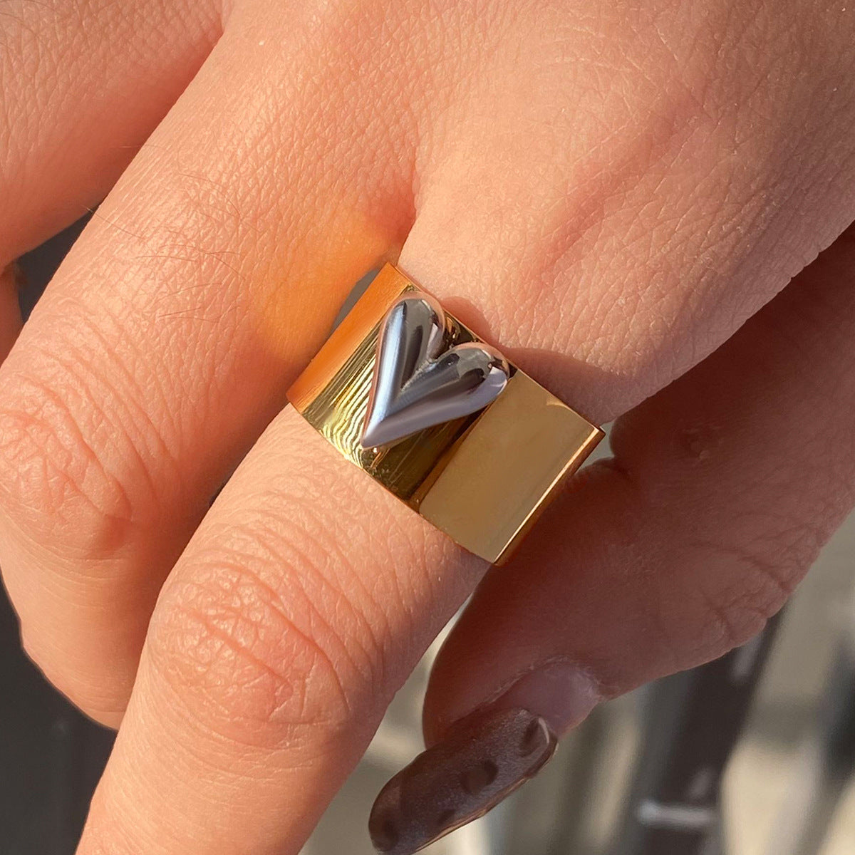 Heart-shaped ring that doesn't fade rings Stainless Steel Jewelry