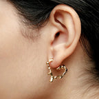 Heart-shaped Stud Earrings18K Gold Stainless Steel Necklace Accessories Women's Jewelry