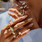 2H Freshwater Pearl Ring Non-Fading Jewelry Stainless Steel Accessories rings