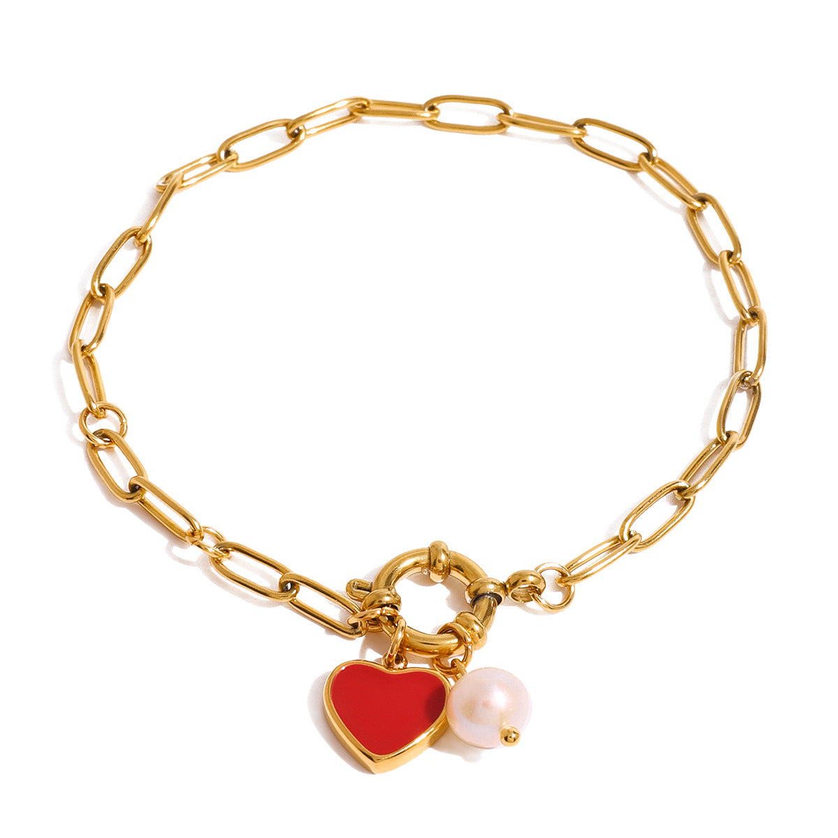 2H Stainless Steel Oil Drip Heart Pendant Bracelet18k Product