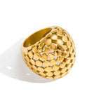 Stainless Steel Spherical Exaggerated Ring Non-Fading Jewelry for Women Ring