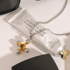 2H Stainless Steel Color Block Cross Necklace Collarbone Chain Jewelry