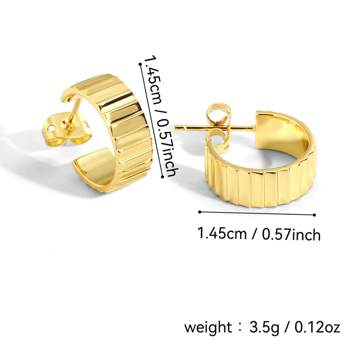 Copper plating14K Gold Earrings925Silver Needle Minimalist Gear Stud Earrings New Dropshipping