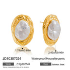 Imitation Pearl Stud Earrings Non-Fading Ear Jewelry Stainless Steel Accessories