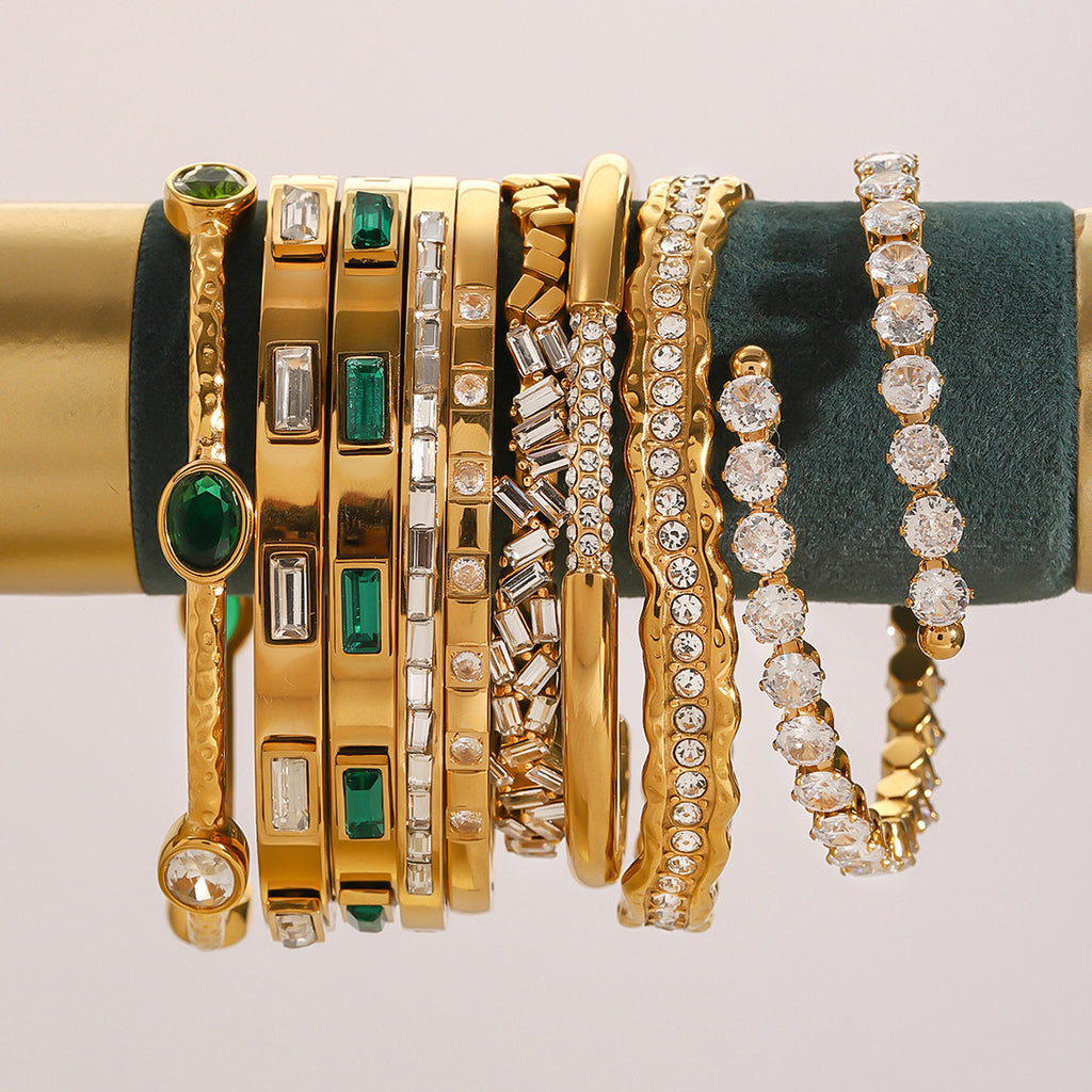 Stainless Steel Zircon Bracelet Open Bangle bracelet