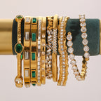 Stainless Steel Zircon Bracelet Open Bangle bracelet