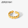 18K Gold-Plated Stainless Steel Snake Chain Open Ring — material detail — jewelry finish and design detail
