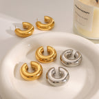 Stainless Steel Water Drop Earrings Geometric Earrings Ear Clip Jewelry earrings