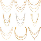 Three-layer Stacked Necklace Accessories for Women Collarbone Chain Stainless Steel Jewelry