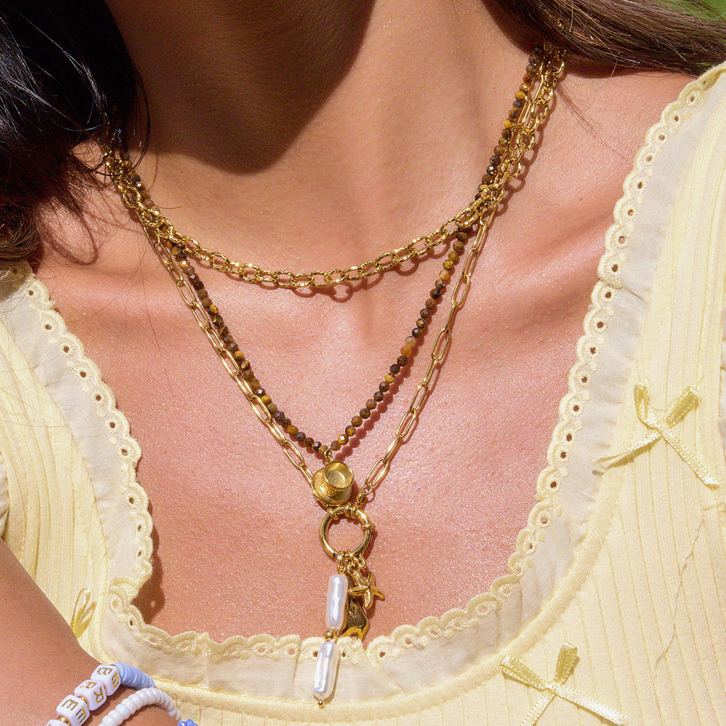 Multi-layer Stacked Necklace Collarbone Chain Stainless Steel Jewelry Non-fading