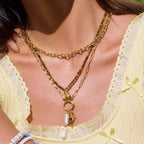 Multi-layer Stacked Necklace Collarbone Chain Stainless Steel Jewelry Non-fading