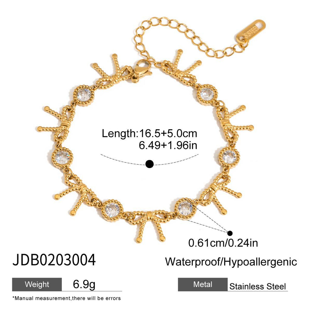 2H Stainless Steel Zircon Bracelet Jewelry Non-Fading Jewelry Bracelet for Women