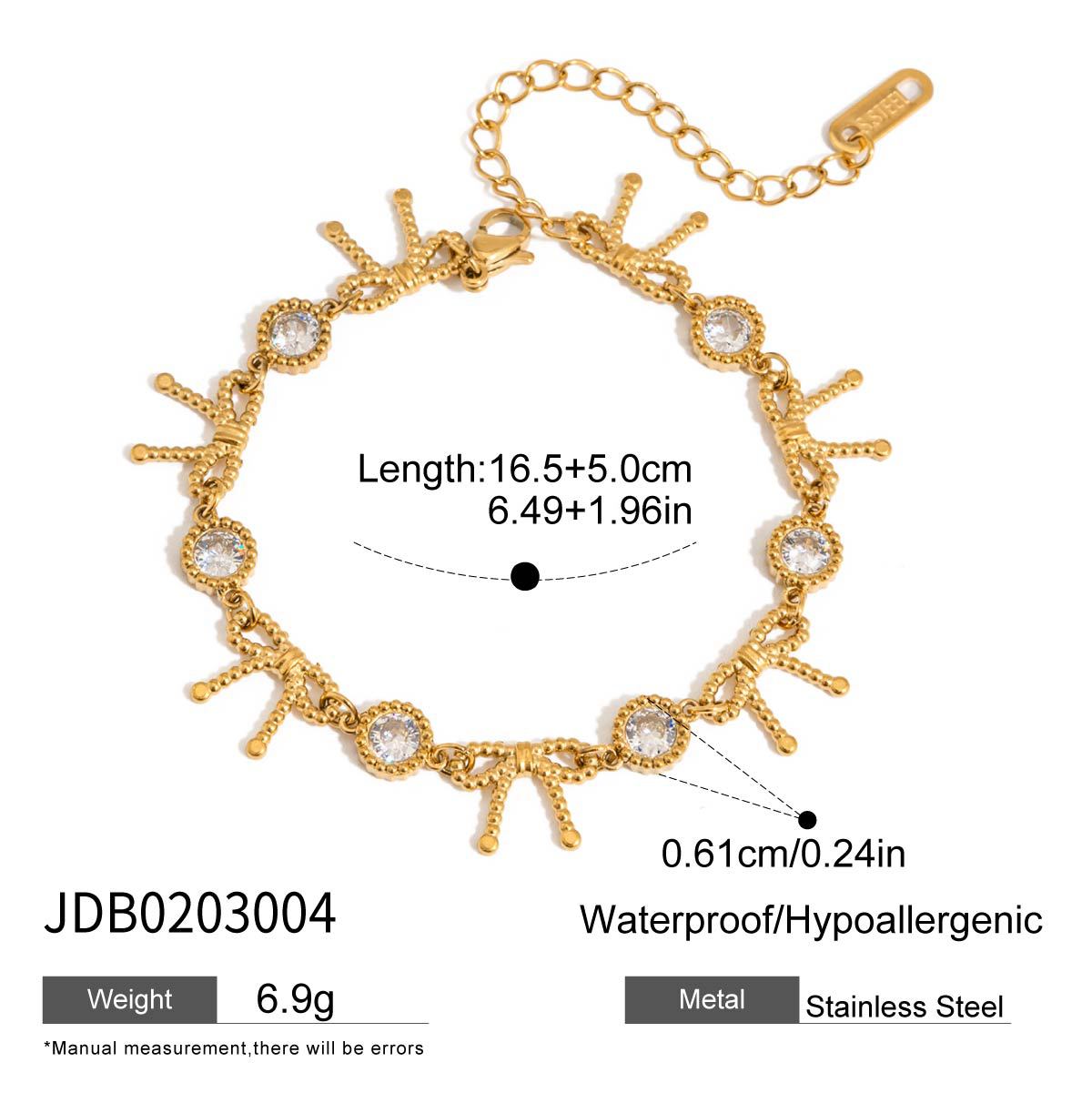 2H Stainless Steel Zircon Bracelet Jewelry Non-Fading Jewelry Bracelet for Women