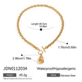 Gold-Tone Stainless Steel Necklace with Chain Detail styled for independent jewelry boutiques