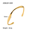 Gold-Plated Stainless Steel Cuff Bracelet with Cubic Zirconia Vintage Detail — alternate angle — jewelry finish and design detail
