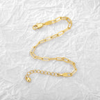 B0049 Bracelet Simple and Trendy Women's Metal Paperclip Oval Chain gold Bracelet