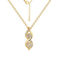 Gold-Plated Brass Spiral Pendant Necklace with a pendant design profile