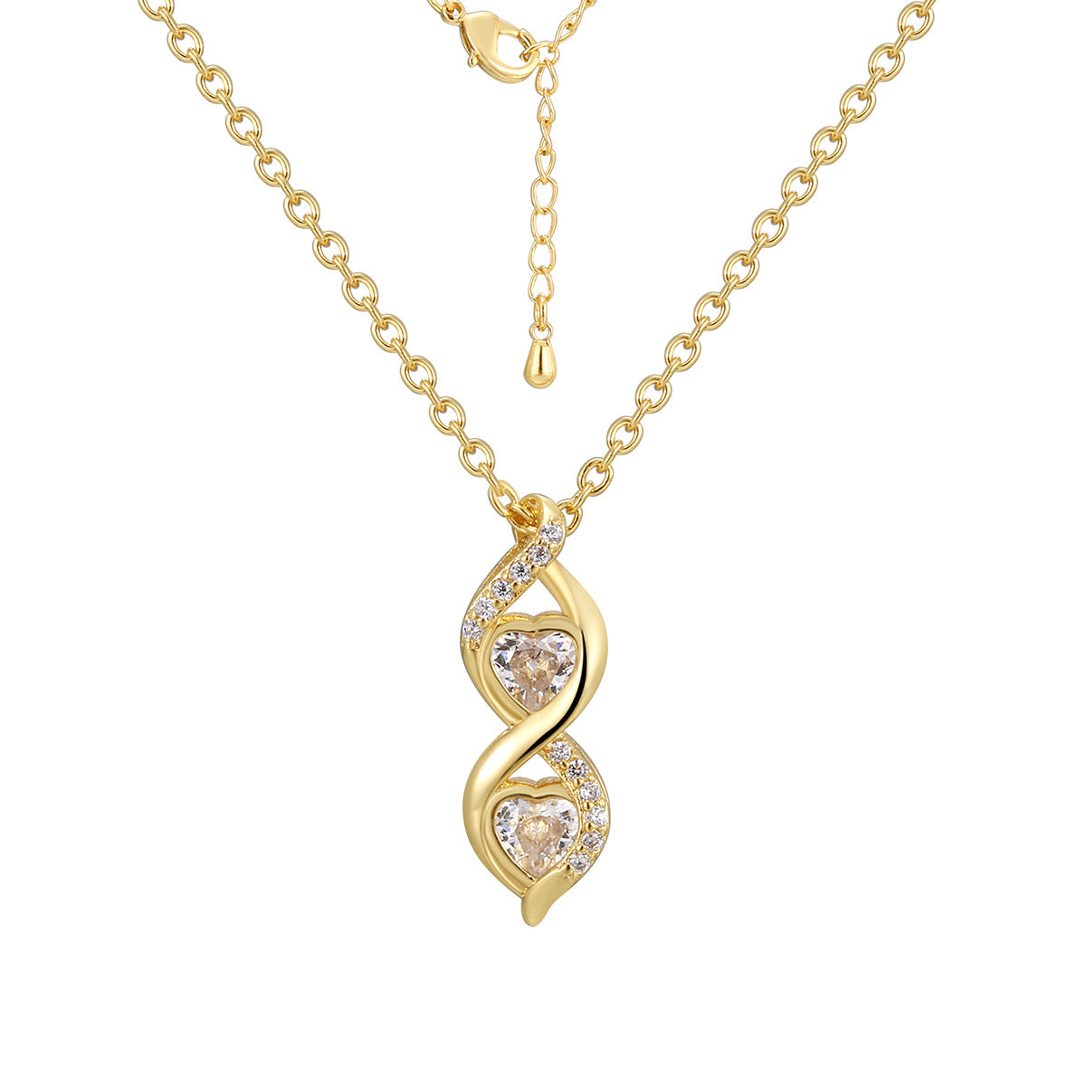 CYN0223 Infinite Molecule Copper Necklace Classic Spiral Fashion Pendant Accessory