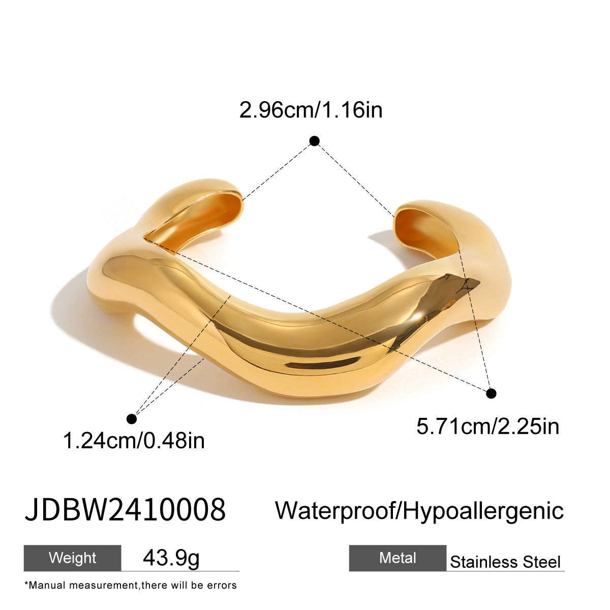 18K Gold Stainless Steel Ancient Method Plain Circle Bracelet for Women Non-Fading Jewelry Stainless Steel