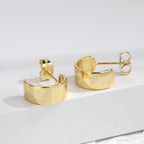 E0278 AliExpress Source S925Silver Needle Metallic Mirror Stud Earrings Trendy Simple Earrings