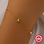 S925 Silver Four Pointed Star Diamonds Inlaid Bracelet For Women
