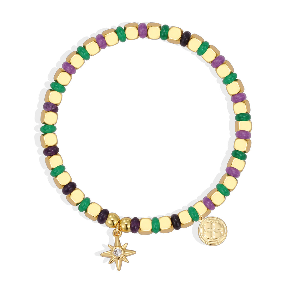 B0290 Vacation Zircon Eight-Pointed Star Beads Fashion Trend Chalcedony Beads