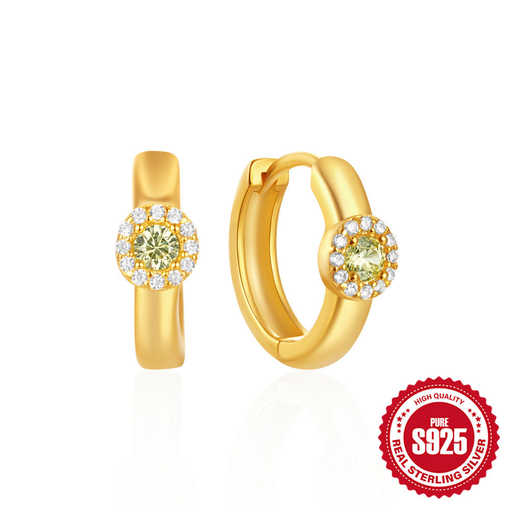 S925Sterling Silver Heart Geometric Inlaid Diamond Hoop Earrings Hot Sale Irregular Ear Clips Earrings for Women