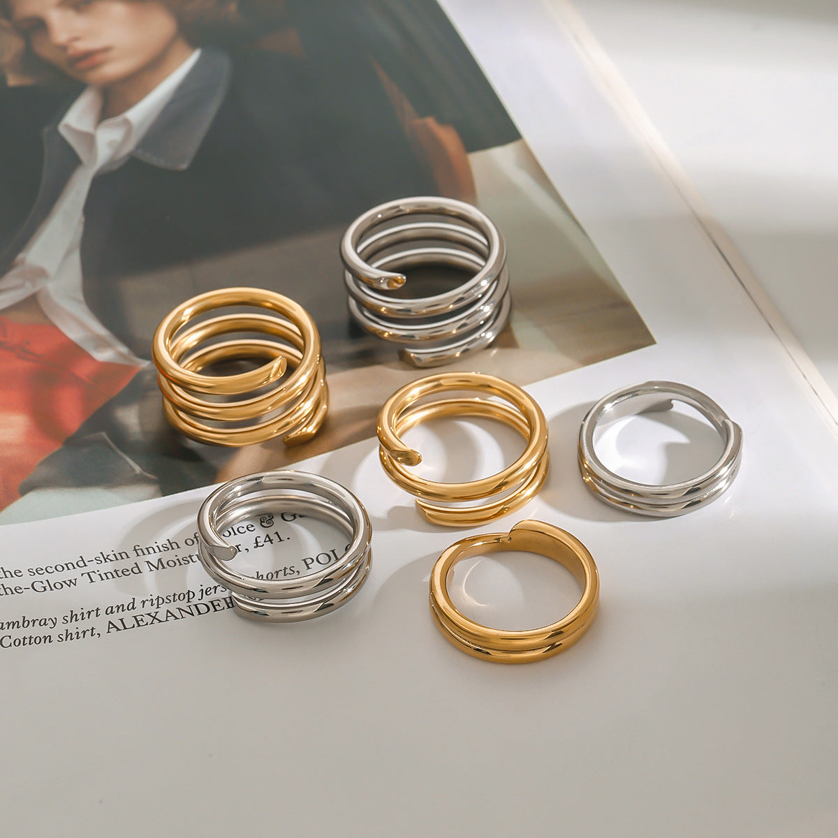 Stainless Steel Stacking Rings Non-Fading Jewelry ring