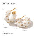 Enamel Stainless Steel Gold-Plated Drop Earrings — product styling — jewelry finish and design detail