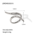 Stainless Steel Color Exaggerated Open Ring rings