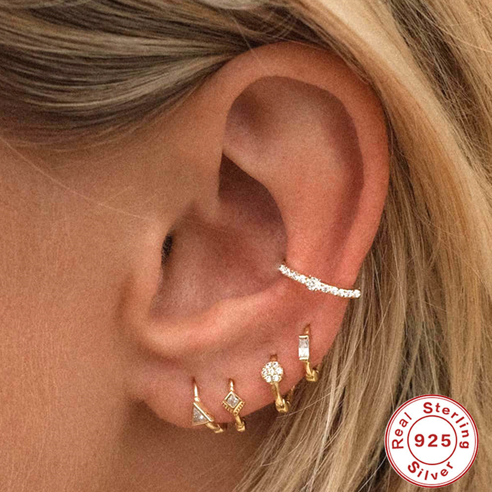 S925Sterling Silver Classic Super Sparkling Diamond Earrings Earrings Trendy Earrings