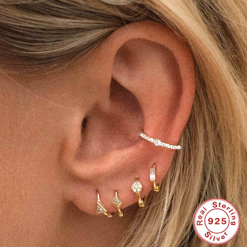 Classic Crystal 925 Sterling Silver Earrings — side profile