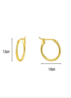 E0307 Simple Versatile Geometric Round Small Hoop Earrings for Women, Multiple Sizes, Gold-Plated Minimalist Ear Cuffs