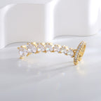 E0714 Fashion High-End Design Heart-Shaped Zircon Full Ear Clip for Women Brass Gold-Plated Vintage Earrings