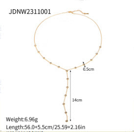2H Necklace Non-Fading Sweater Chain Accessories for Women Autumn Winter Stainless Steel Jewelry