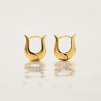 2H Stainless Steel Plain Hoop Metal Earrings Elegant Design Stud Earrings Jewelry