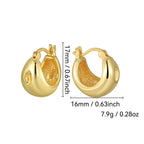 E0683 Elegant Fashion Earrings for Women, Brass Gold-Plated, Vintage Simple Design, Smooth Ear Hooks