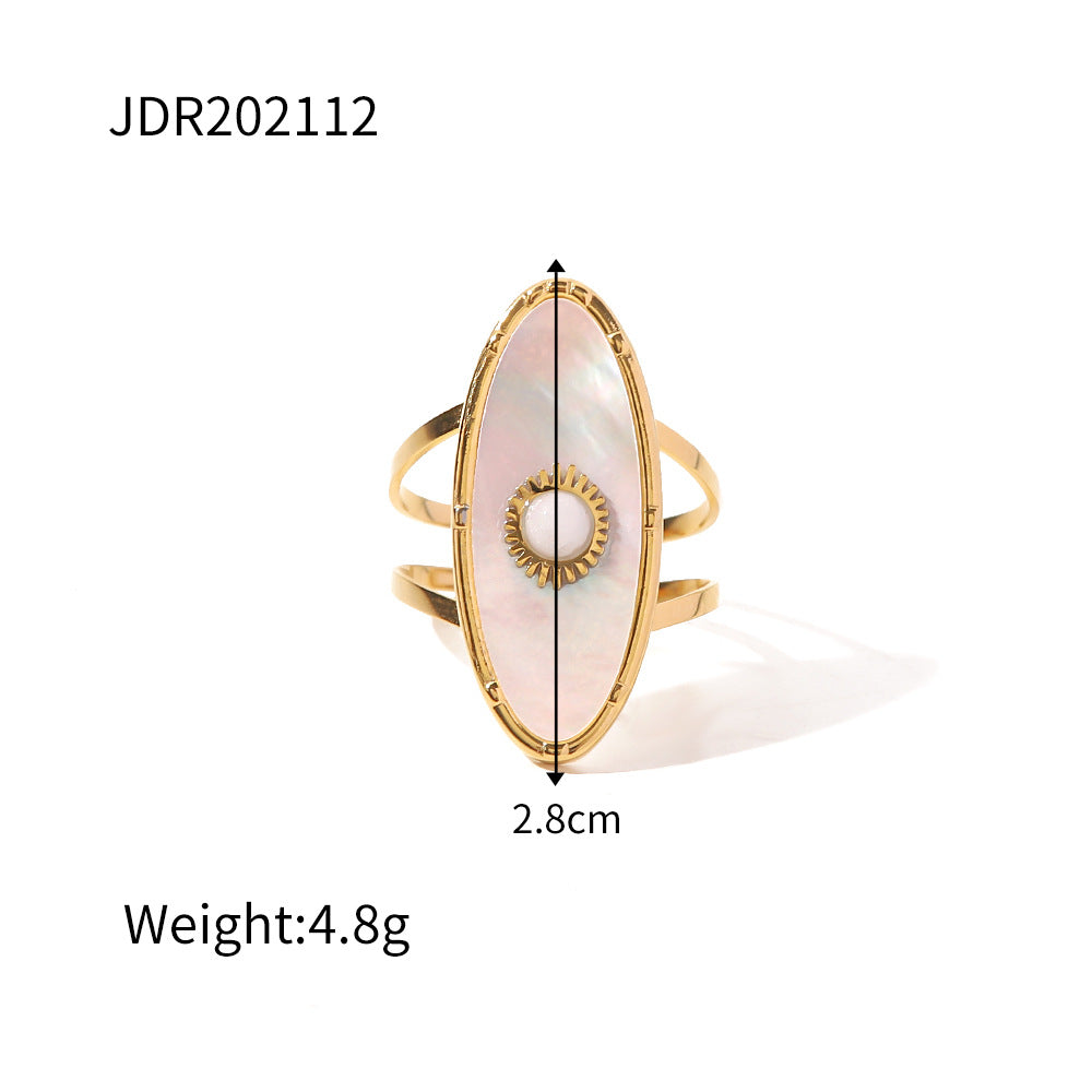 Jewelry Vintage Stainless Steel Gemstone Ring 18k Vintage Gold-Plated Jewelry rings Female