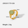 Cubic Zirconia Stainless Steel 18K Gold-Plated Ring — finish and profile — jewelry finish and design detail