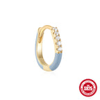 Sterling Silver925Oil Drop Irregular Hoop Earrings for Women Summer Colorful Dopamine Jewelry Earrings earring