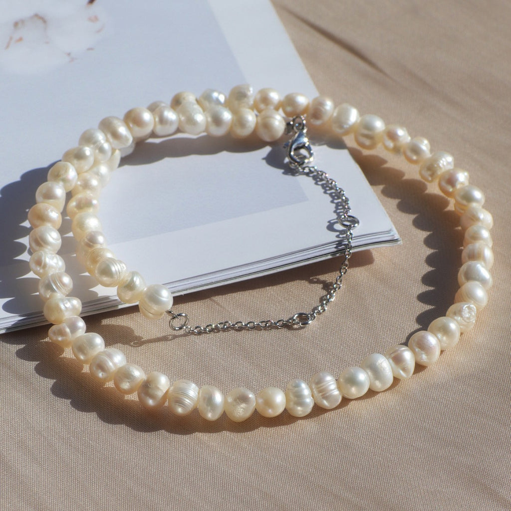 N0316 Elegant Freshwater Pearl Necklace Simple Necklace Pearl Collarbone Chain
