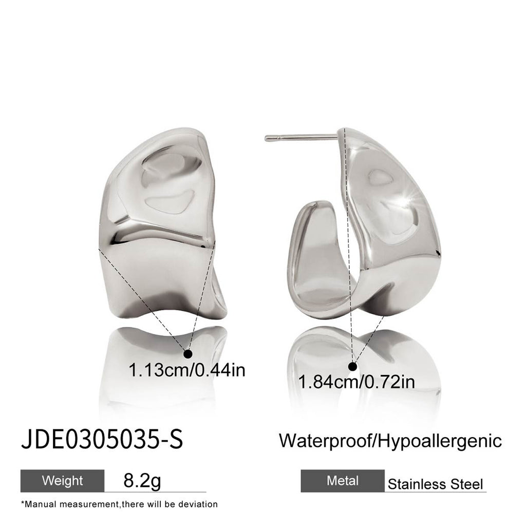 Stainless Steel c Shaped Earrings Non-Fading Ear Jewelry Accessories for Women