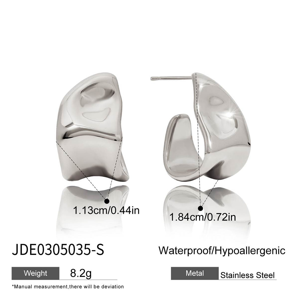 Stainless Steel c Shaped Earrings Non-Fading Ear Jewelry Accessories for Women