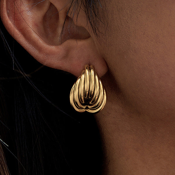 2H Heart-shaped Earrings for Women, Non-fading Stainless Steel Earrings