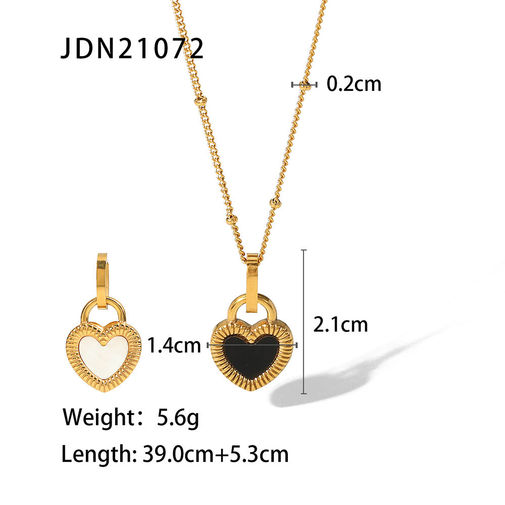 Stainless Steel Heart Necklace Pendant Collarbone Chain Jewelry necklace