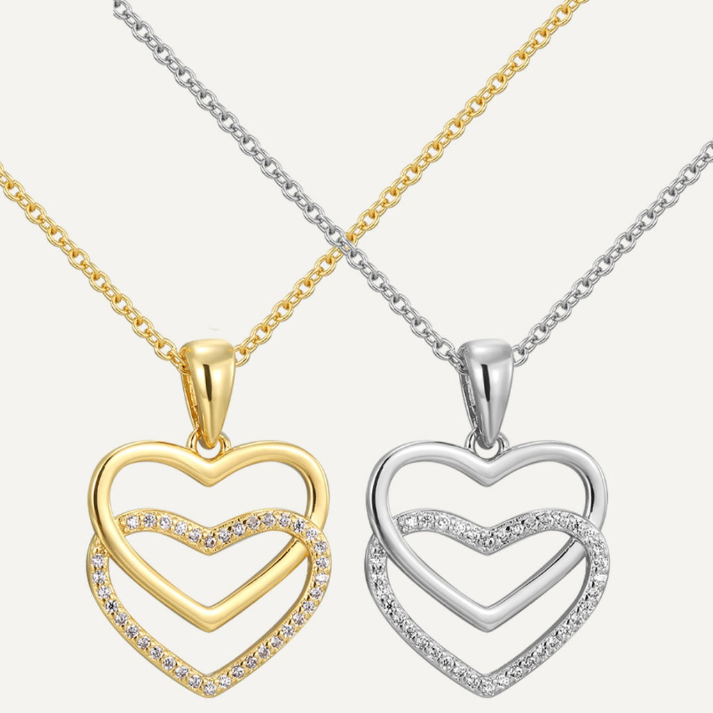 CYN0170 Cross Heart Pendant Copper Necklace Collarbone Chain