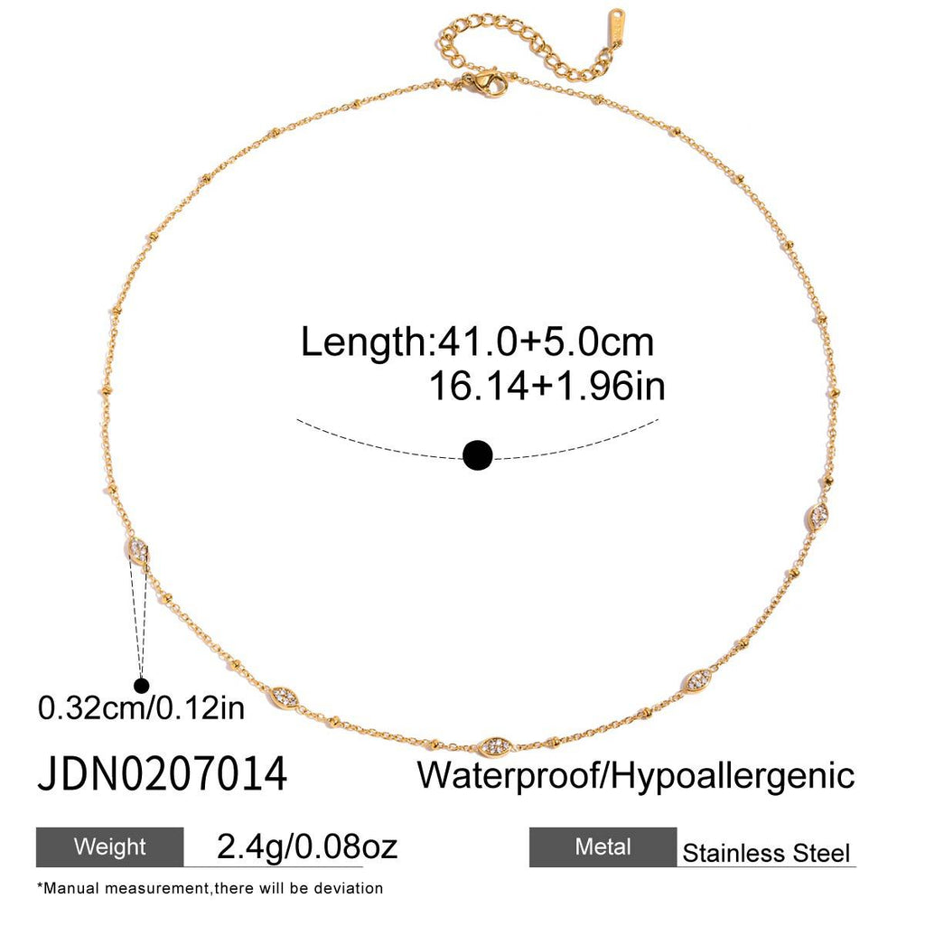 Small Waist Necklace Fortune Bead Collarbone Chain Stainless Steel Jewelry for Women